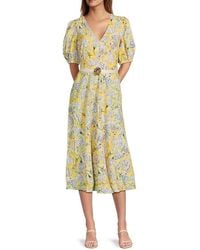 Karl Lagerfeld - Spring Floral Belted Midi-Dress - Lyst