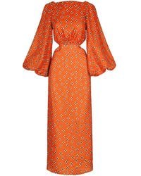 Johanna Ortiz - Cotton Open-Back Midi-Dress - Lyst
