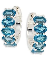 Effy - Sterling Silver & Blue Topaz Huggie Earrings - Lyst