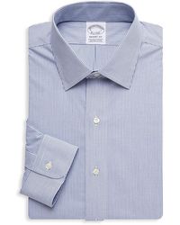 Brooks Brothers Regent-fit Pinstripe Dress Shirt - Blue