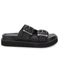 Marc Fisher - Auggie Woven Leather Slide Sandals - Lyst