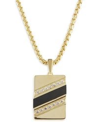 Effy - 14K Goldplated Sterling, 2.94 Tcw Sapphire & Onyx Pendant Necklace - Lyst