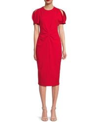 Calvin Klein - Ruched Sheath Midi-Dress - Lyst