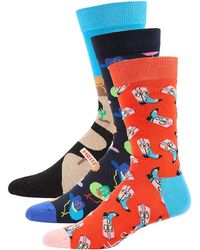 Happy Socks - 3-Pack Greetings From No Where Assorted Western Crew Socks Gift Set - Lyst