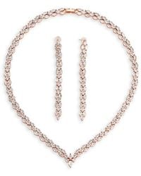 Eye Candy LA - Luxe Alice 2-piece 18k Rose Goldplated & Cubic Zirconia Necklace & Earrings Set - Lyst