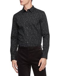 Calvin Klein Paisley Dot Button-down Shirt - Blue