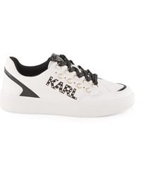 Karl Lagerfeld - Stazie Embellished Logo Low-Top Sneakers - Lyst