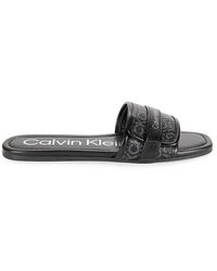Calvin Klein - Bonica Monogram Flat Sandals - Lyst