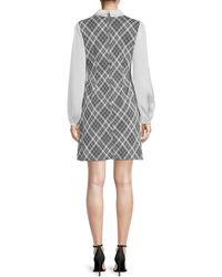 Tommy Hilfiger Check Shirt Mini Dress - Gray
