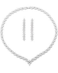 Eye Candy LA - Luxe Crystal Leaf Statement Necklace & Drop Earrings Set - Lyst