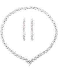 Eye Candy LA - Luxe Crystal Leaf Statement Necklace & Drop Earrings Set - Lyst