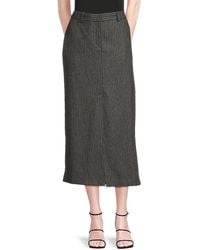 Ba&sh - Jupe Abiss Pinstripe Wool-Blend A-Line Midi-Skirt - Lyst