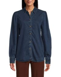 Rails - Angelica Ruffled Denim Overshirt - Lyst