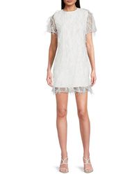 MILLY - Rana Feather Minidress - Lyst