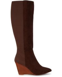 Charles David Softie Faux Leather Round Toe Knee-high Boots in Brown | Lyst