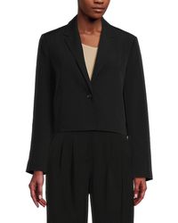 French Connection - Echo Crepe Notch Lapel Cropped Blazer - Lyst