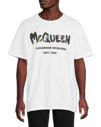 McQueen - Logo Graphic Cotton T-Shirt - Lyst