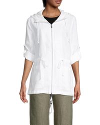 Tommy Bahama Two Palms Linen Hooded Zip-up Jacket - White
