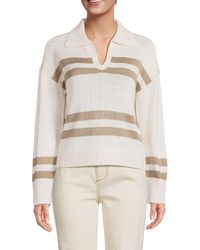 Design History - Striped Polo Sweater - Lyst