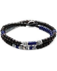 Tateossian Lapis & Wood Wrap Around Bracelet - Blue