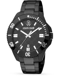 Roberto Cavalli - 44mm Black Stainless Steel Bracelet Watch - Lyst
