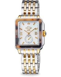 Gv2 - Bari Tortoise 30Mm Two Tone Stainless Steel, Mother-Of-Pearl & Diamond Bracelet Watch - Lyst