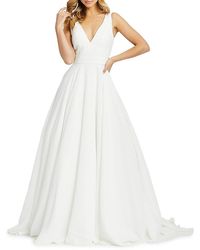 Mac Duggal Full Skirt Layered Ball Gown - White