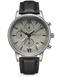 Kenneth Cole - Dress Sport 44mm Leather Strap Chronograph Watch - Lyst