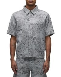 Hudson Jeans - Cotton Jacquard Crop Button-Front Shirt - Lyst