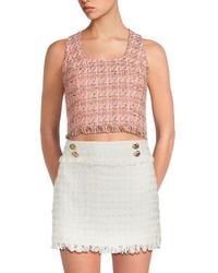Walter Baker - Alma Frayed Tweed Crop Top - Lyst