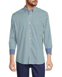 Tailorbyrd - Multi Gingham Button Down Shirt - Lyst