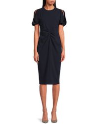 Calvin Klein - Ruched Sheath Midi-Dress - Lyst