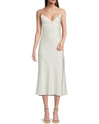 Alice + Olivia - Kiro Satin Midi Slip Dress - Lyst