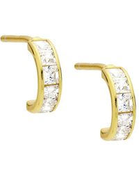 Shashi - Suzi 14k Gold Plated & Cubic Zirconia Huggie Earrings - Lyst