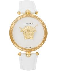 Versace - 39Mm Goldtone Ip Stainless Steel & Croc Embossed Leather Strap Watch - Lyst