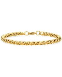 Anthony Jacobs 18k Plated Stainless Steel Wheat Chain Bracelet - Metallic