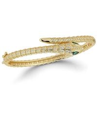 Chloe and Madison - Rhodium-Plated Sterling & Cubic Zirconia Snake Bangle Bracelet - Lyst