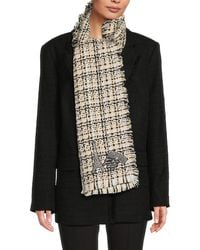 Karl Lagerfeld - Tweed Fringe Scarf - Lyst