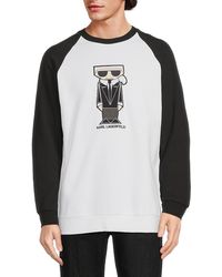 Karl Lagerfeld - Layered Raglan Sleeve Logo Graphic Sweatshirt - Lyst
