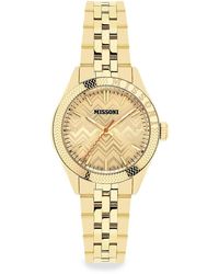 Missoni - Classic 34mm Ip Yellow Goldtone Stainless Steel Bracelet Watch - Lyst