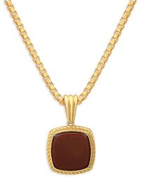 Anthony Jacobs - 14k Goldplated Sterling Silver & Red Agate Pendant Necklace - Lyst