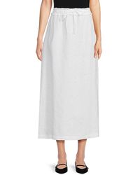 Saks Fifth Avenue - 100% Linen Drawstring Maxi Skirt - Lyst