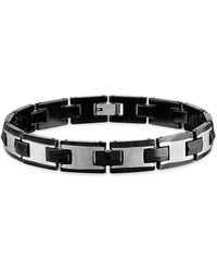 Esquire - Two-Tone Stainless Steel & Tungsten Link Bracelet - Lyst