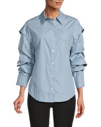 10 Crosby Derek Lam - Marley Ruched Sleeve Shirt - Lyst