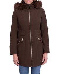 Kensie - Faux-Fur Lined Water-Resistant Hooded Coat - Lyst