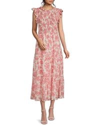 Saks Fifth Avenue - Floral Smocked Tiered A-Line Maxi Dress - Lyst