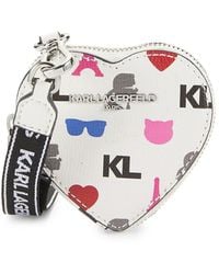 Karl Lagerfeld Faux Leather Heart Lanyard Coin Purse - Multicolour
