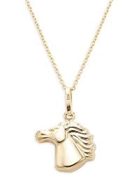 Saks Fifth Avenue - 14k Yellow Gold Horse Head Pendant Necklace - Lyst
