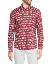 HUGO - Ermo Monogram Shirt - Lyst