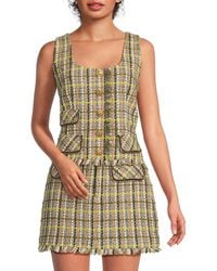 Walter Baker - Maria Plaid Button-front Tweed Top - Lyst